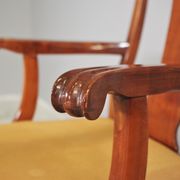 Antique Queen Anne armchair in mahogany and leather