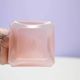 Set of 2 pink glass candlesticks