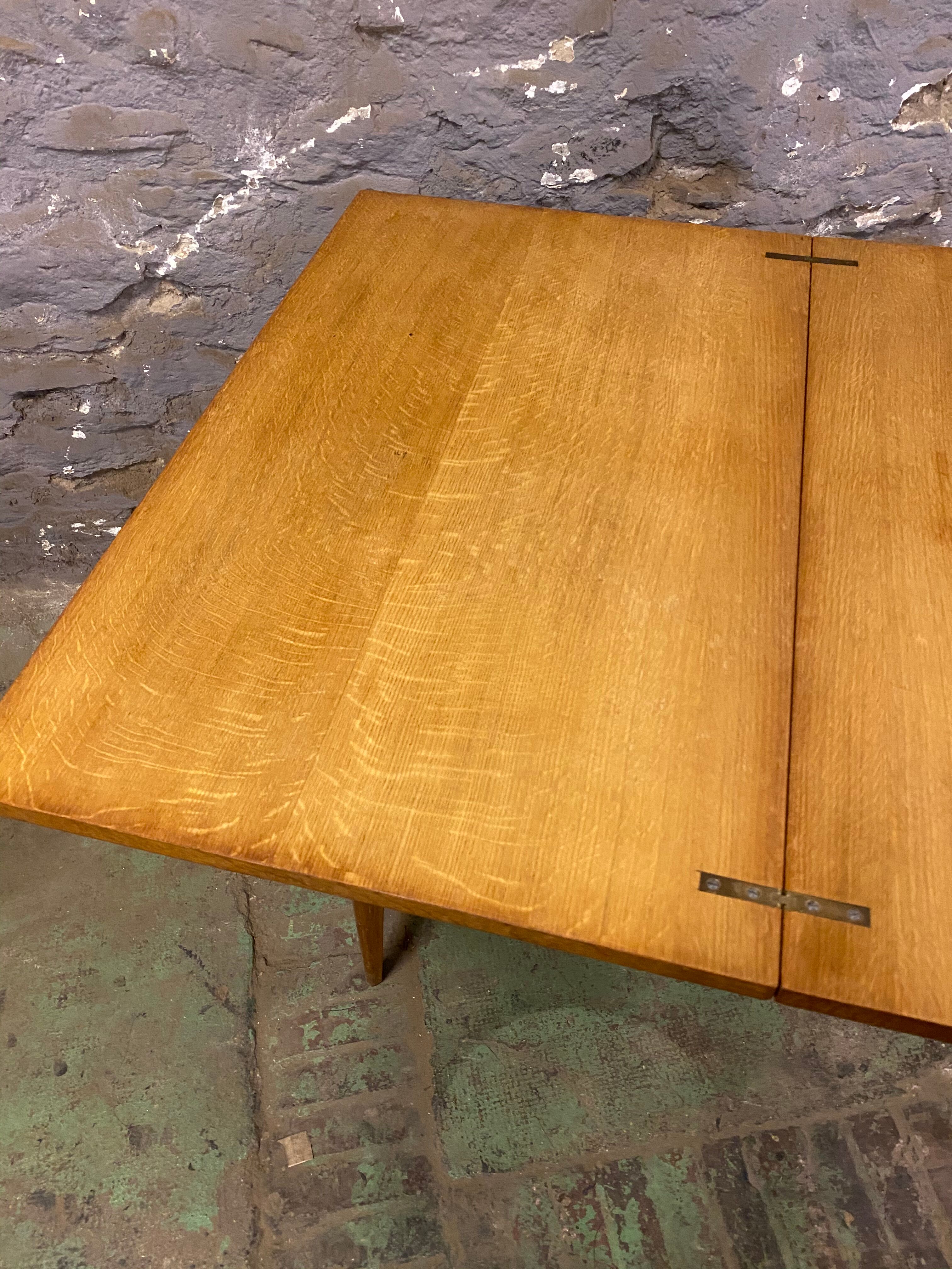 Vintage table oak feet compass