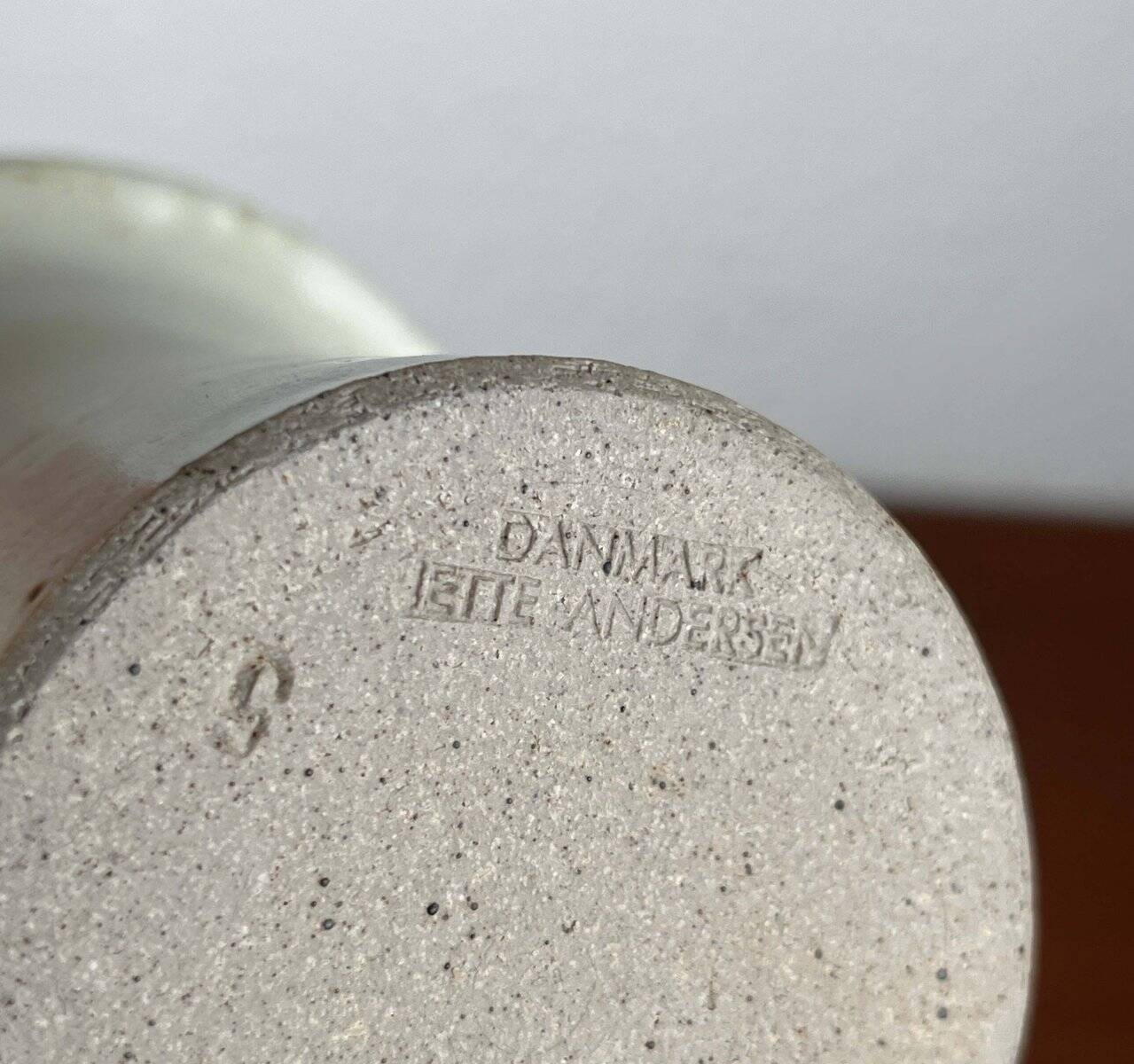 Minimalist vase from a Danish studio by Jette Andersen Keramik, 1960s.