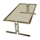 Vintage chrome and glass lounge table 1970