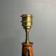 Sculptural artisanal brutalist midcentury burl wood turned table lamp 1960s