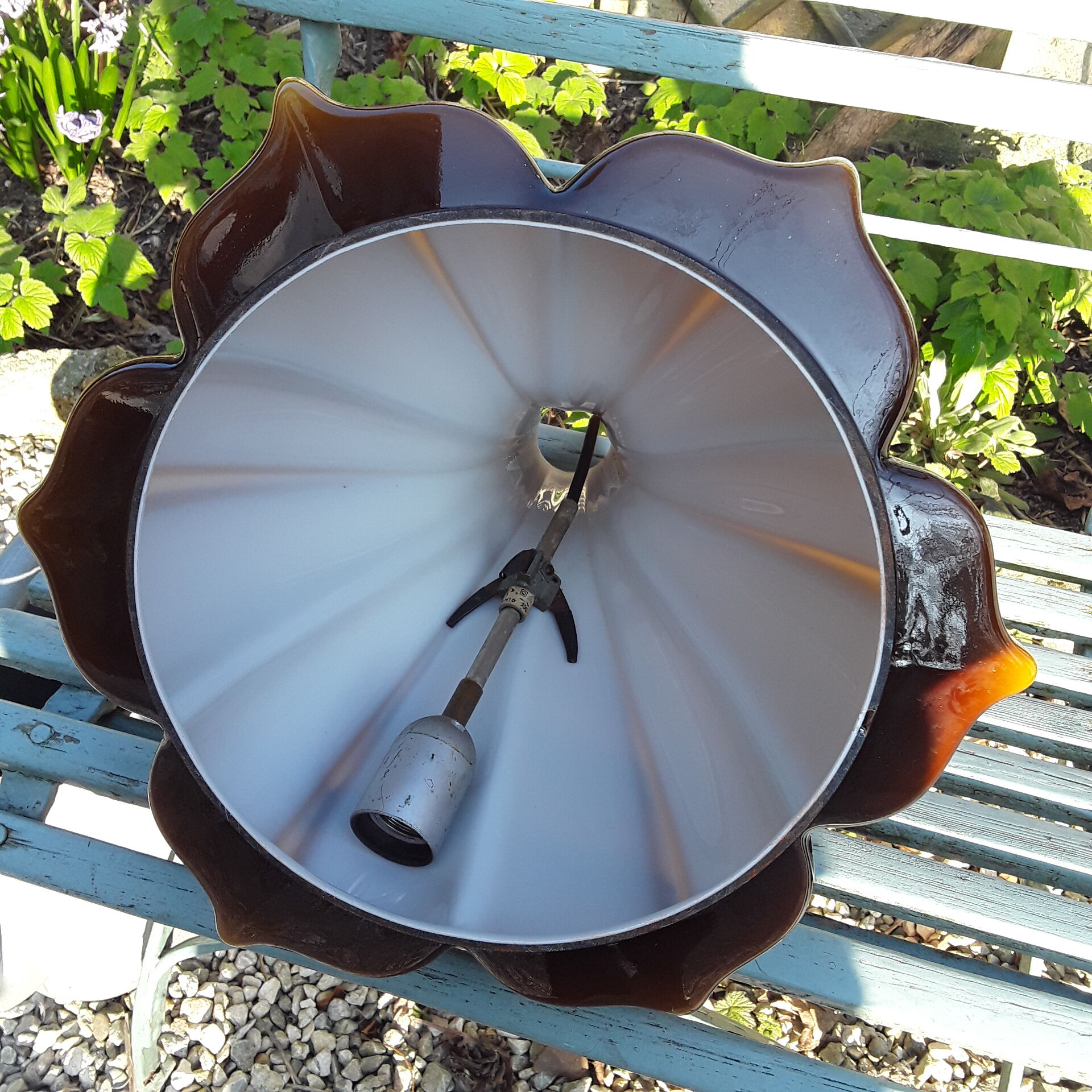 Vintage opaline pendant lamp