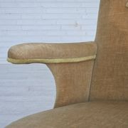 1950s, Danish armchair, furniture velour, ash wood legs.