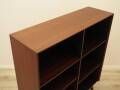 Danish mahogany veneered shelving unit on splayed legs, 1960s