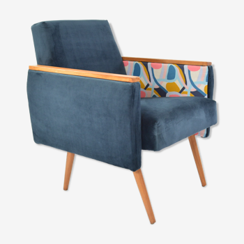 Fauteuil carré Matisse bleu