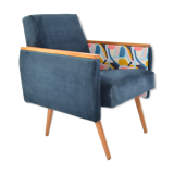 Fauteuil carré Matisse bleu