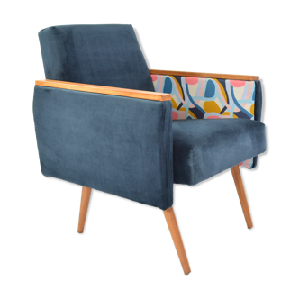 Fauteuil carré Matisse bleu