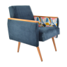 Fauteuil carré Matisse bleu