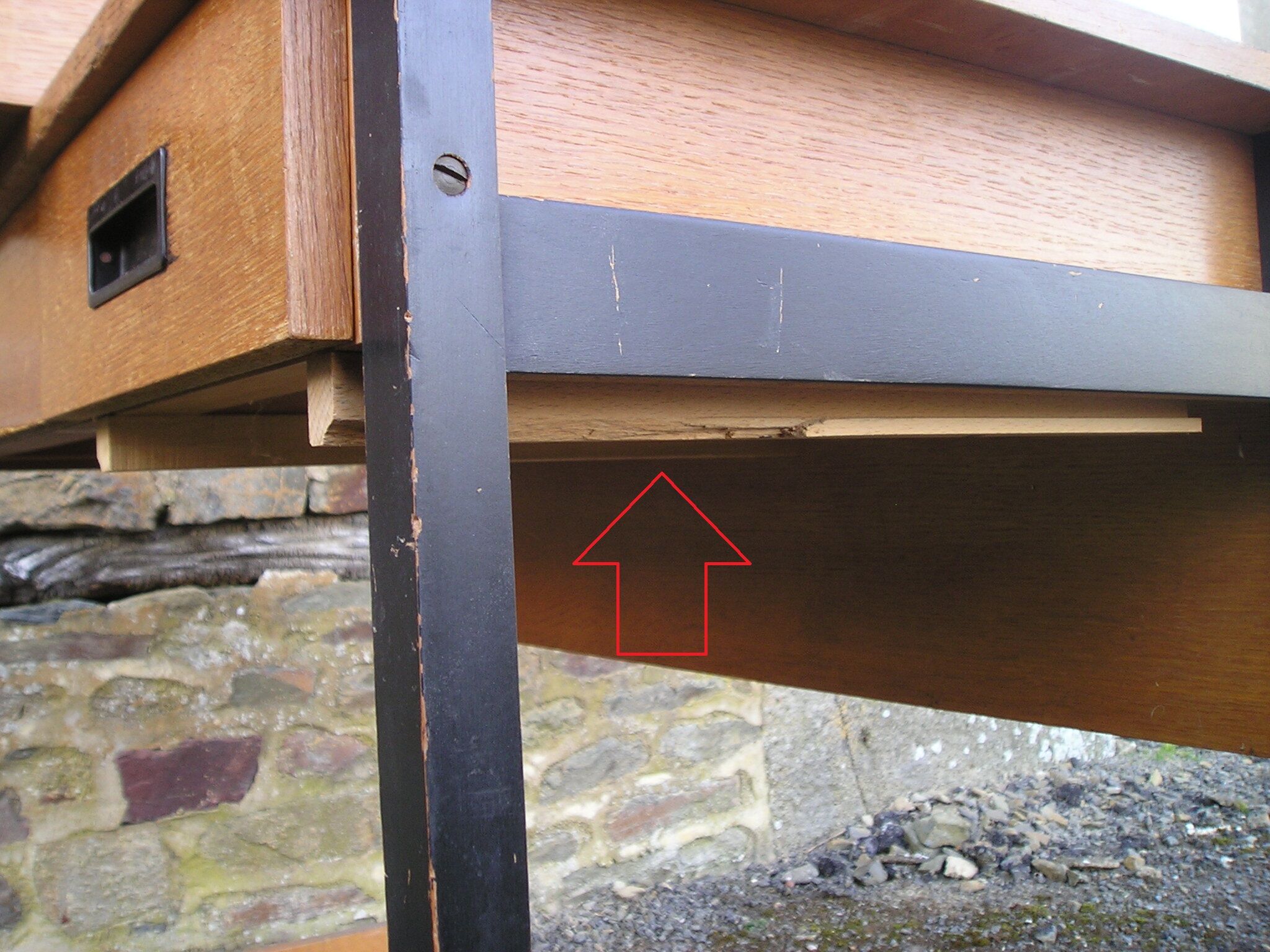 Wood and metal desk from the 60s/70s