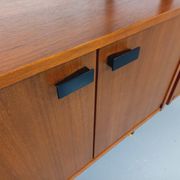 Vintage Italian double modular shelf bookcase in teak and metal