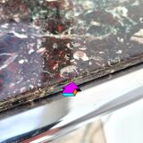 Table harness pedestal table chrome marble 1970