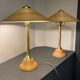 Vintage Pencil Reed table lamp set, Italy, 1970s
