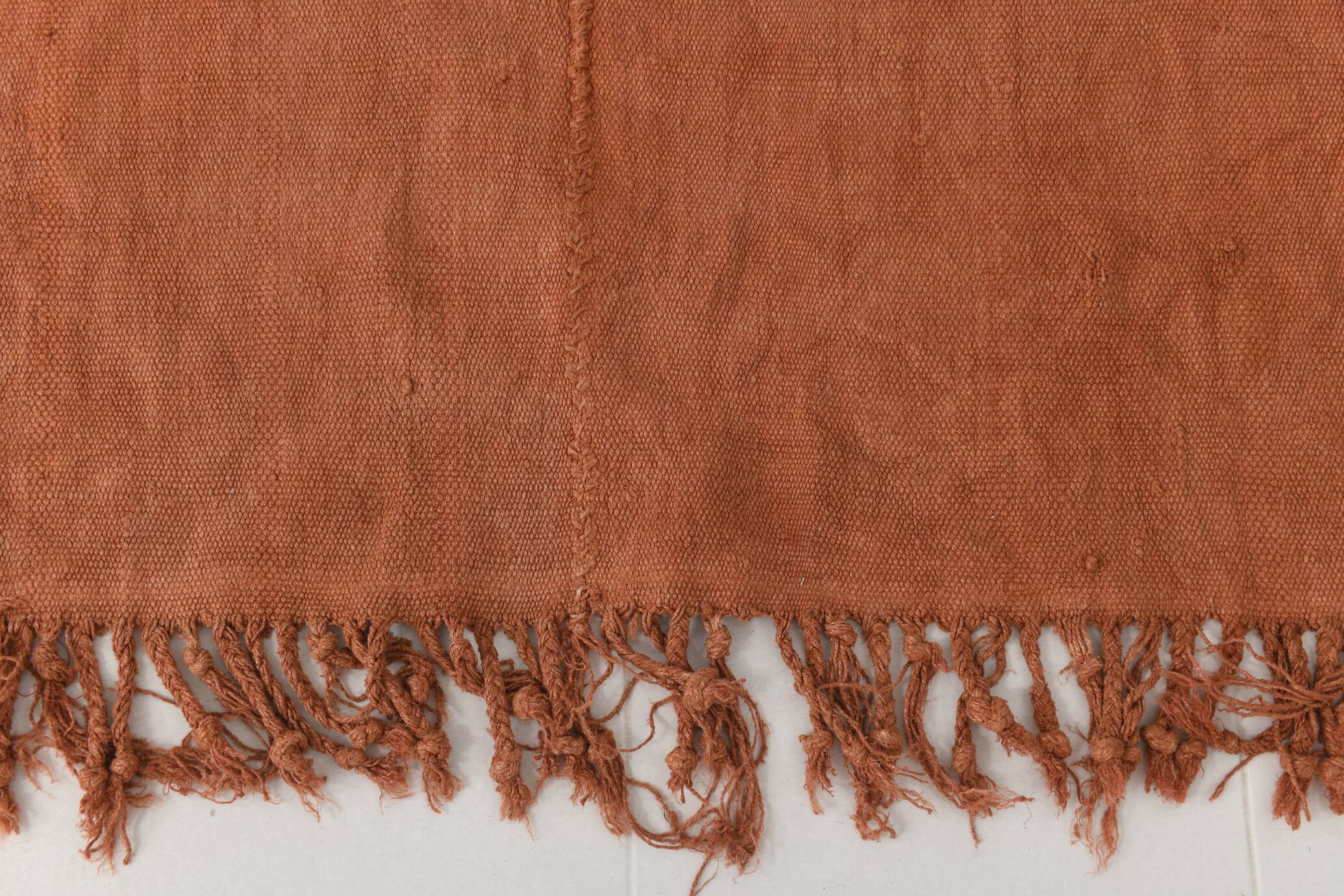 5x7 Terracotta & Brunt Orange Vintage Kilim Rug, 167x210Cm