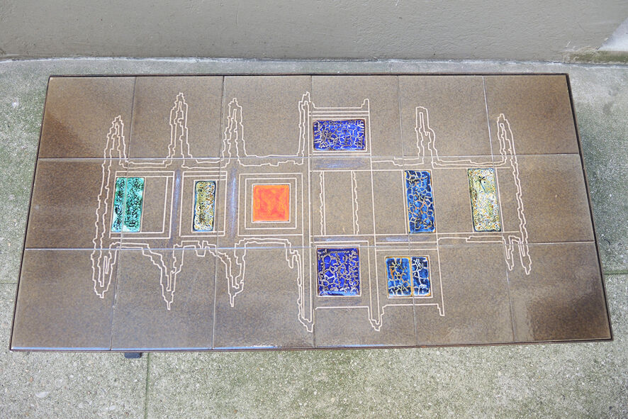 Old ceramic coffee table