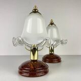 Vintage Italian table lamps in Murano glass, 1980s, set of 2.