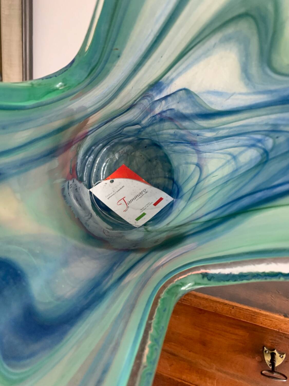 Vase vintage en verre de Murano bleu