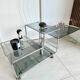 Coffee table / chrome and smoked glass by Max Sauze