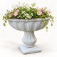 Pedestal planter in patinated stone – large garden bowl