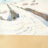 Watercolor signed by Mont Louis - Catalonia, 1934