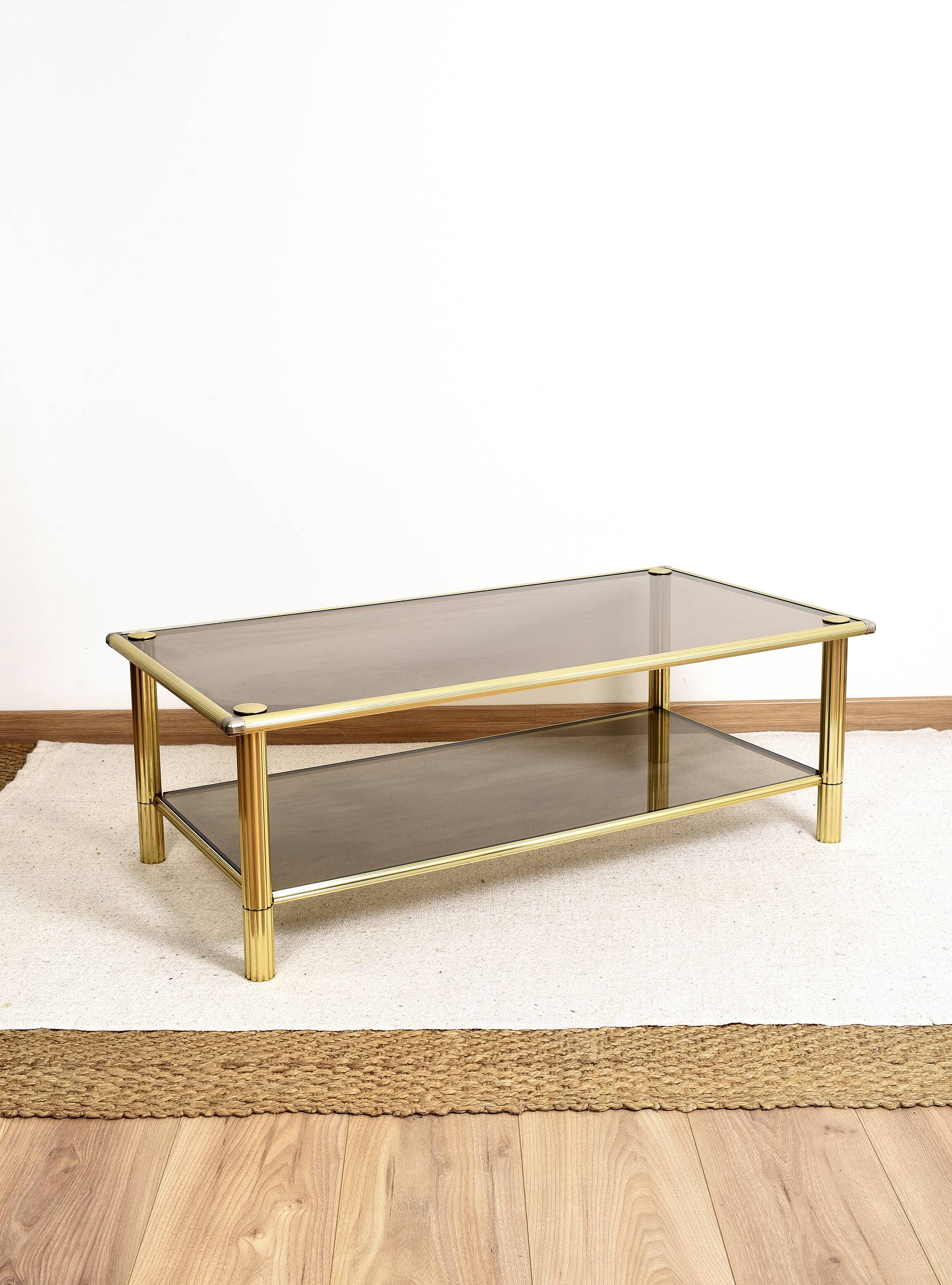 Golden brass coffee table