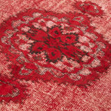 Handmade bohemian turkish 1980s 157 cm x 236 cm red carpet