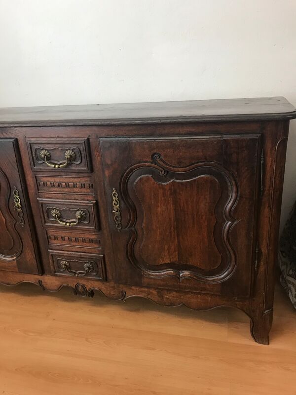Buffet bas lorrain style louis xv chene massif xixème