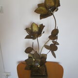 Golden metal brass flower lamp