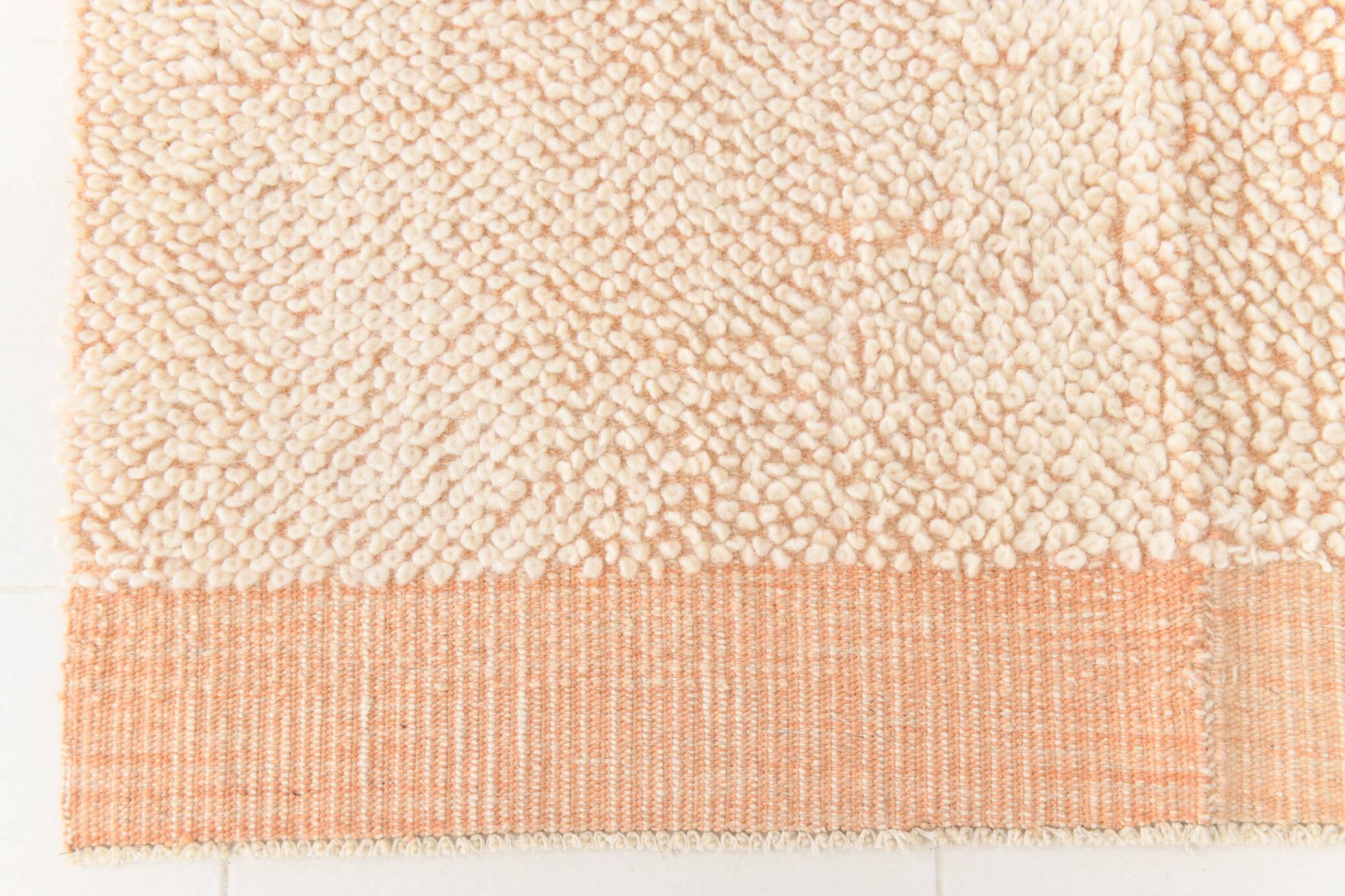 4x7 Salmon Beige Handmade Turkish Vintage Rug