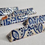 Set of 5 old enameled ceramic knife holders, Moroccan craftsmanship, 9.5 cm