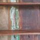 Wall shelf 3 shelves + 4 hooks cast iron in polychrome wood