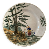 Beautiful hand-decorated plate - Gien - Opaque porcelain - 26cm