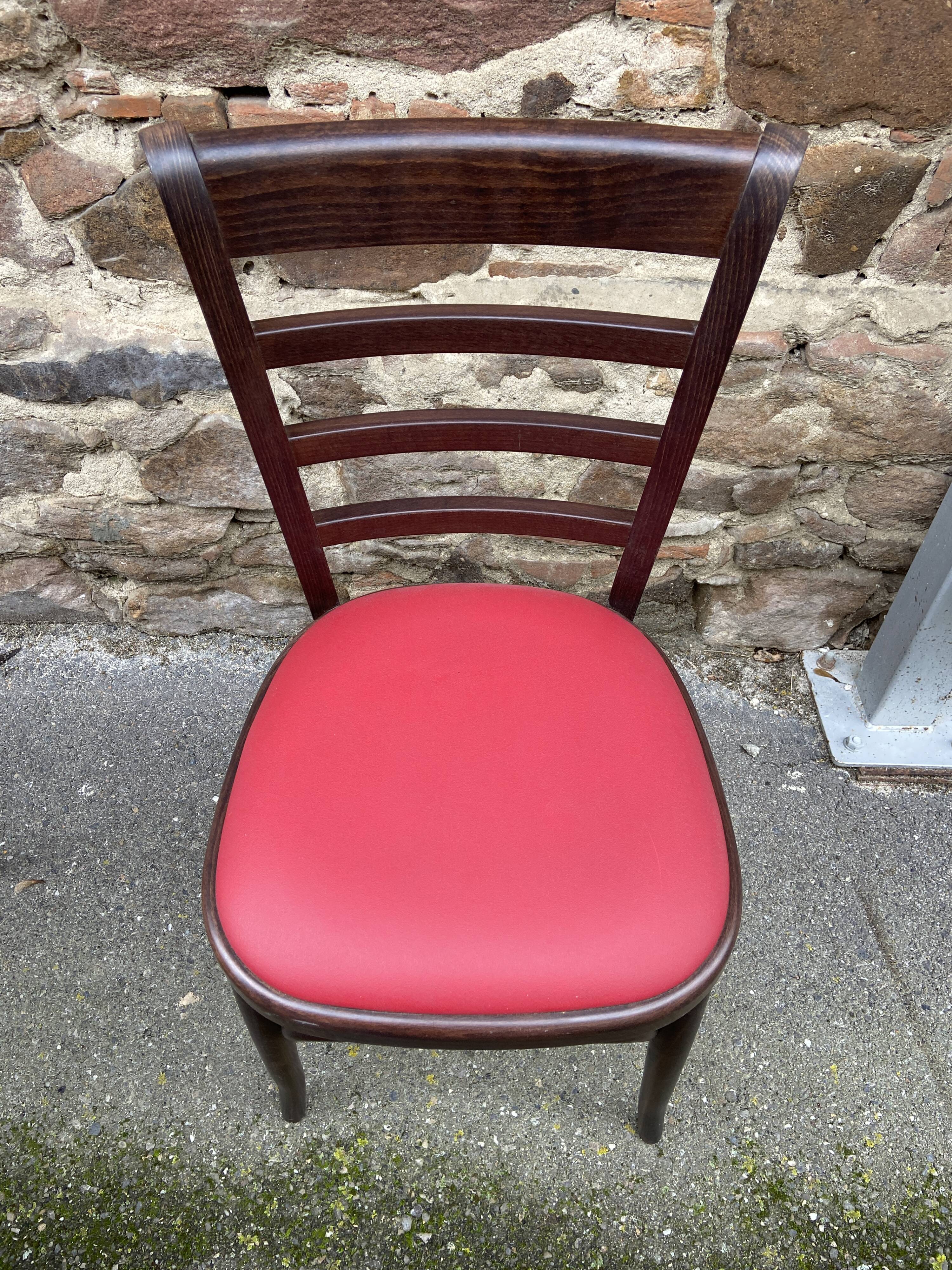 Set de 6 Chaises bistrot Brasserie bentwood bistrot chair shabby chic baumann Thonet simili cuir