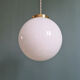 Art Deco suspension in white opaline and brass