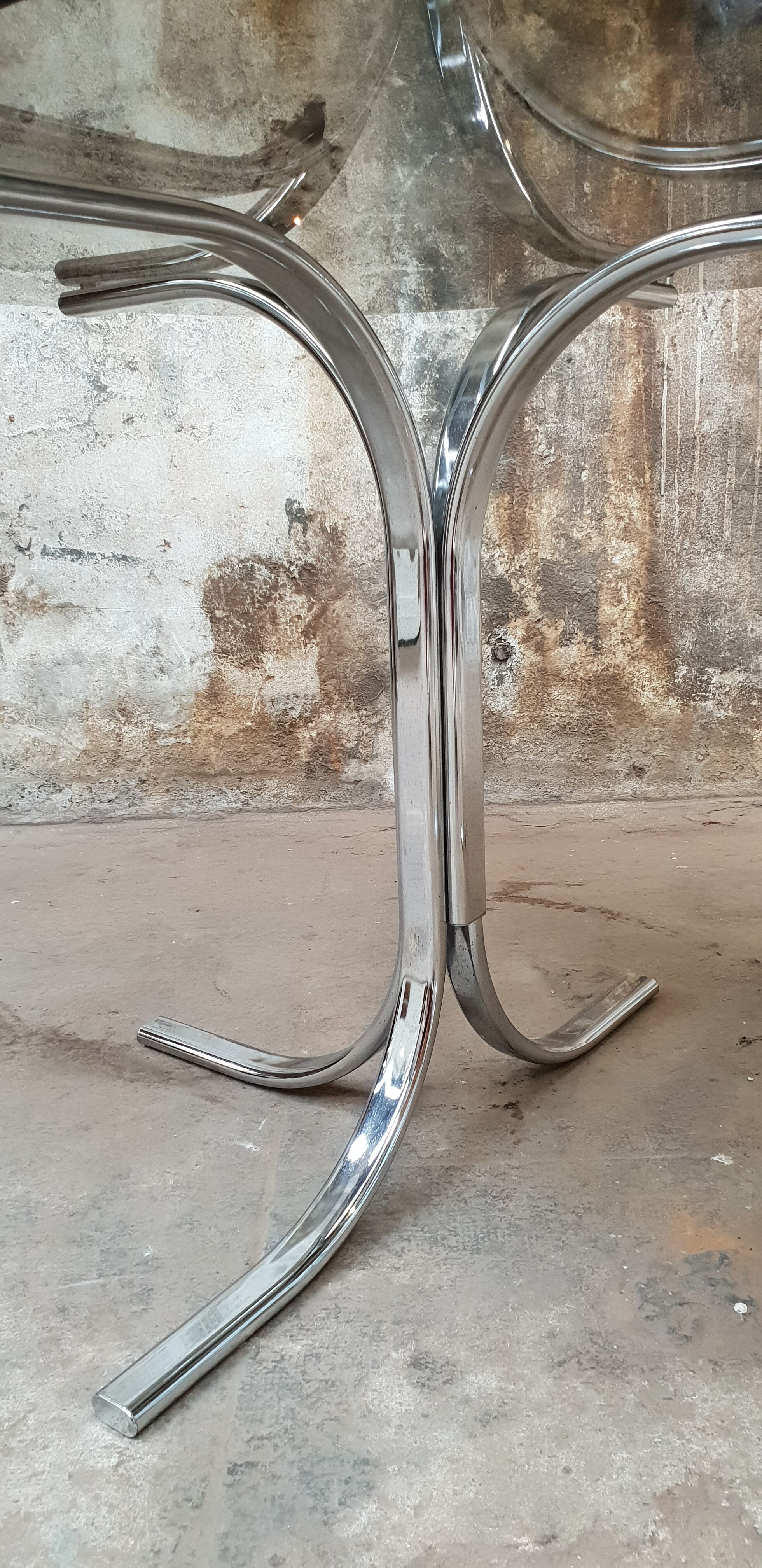 Table ovale en verre vintage