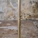 French brass floor lamp with fringes, mid-20th century