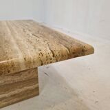 Italian coffee or side table in travertine, 1980s