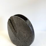 Dark gray ceramic vase by Nereo Boaretto