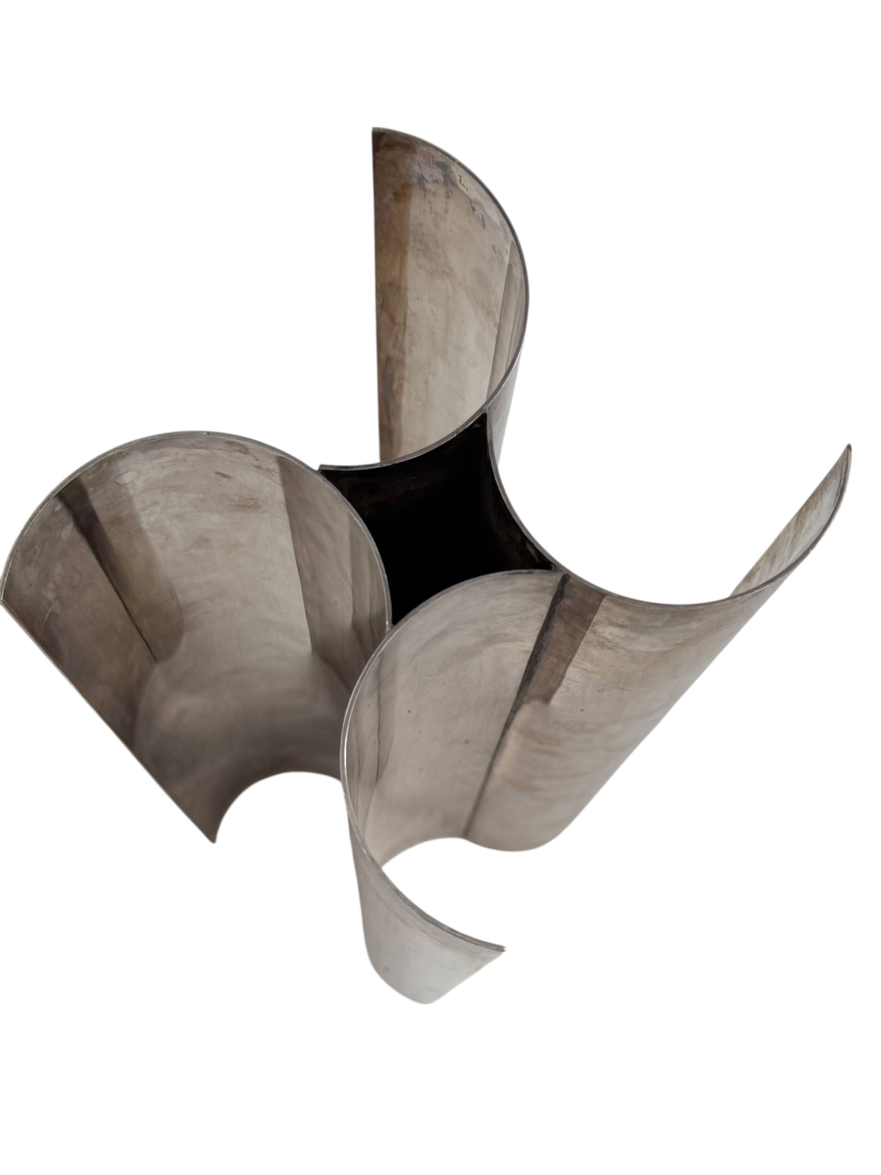 Christian Dior, Silver-plated solifleur sculptural vase, Dior France 1980s