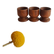 Set de 3 coquetiers en bois vintage