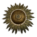 Large wall sconce "Sol" in gilded wrought iron – Spain, 1950s