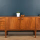 Retro 1960s restored long rosewood mcintosh torpedo sideboard