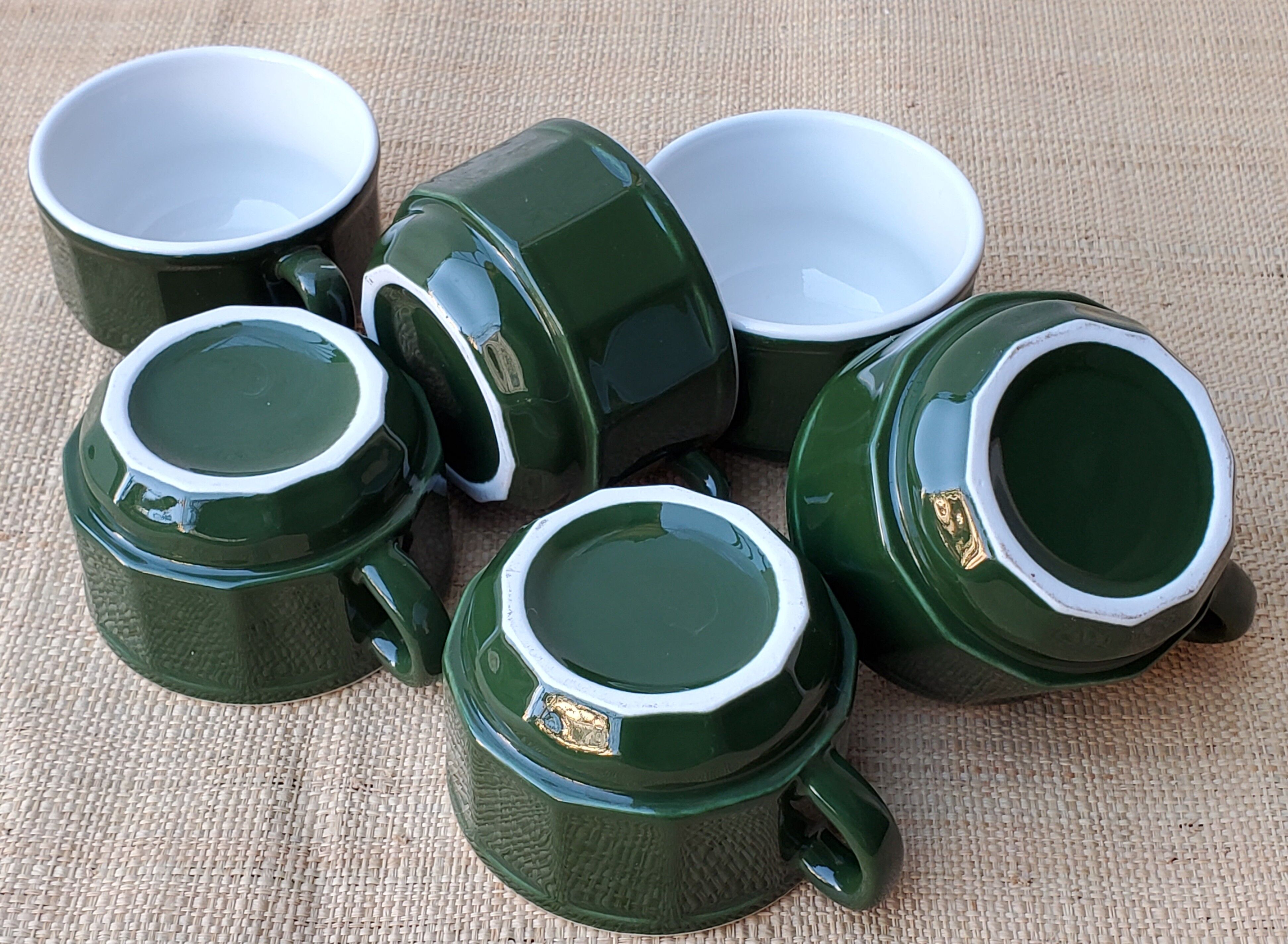 Green ceramic cups
