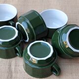 Green ceramic cups