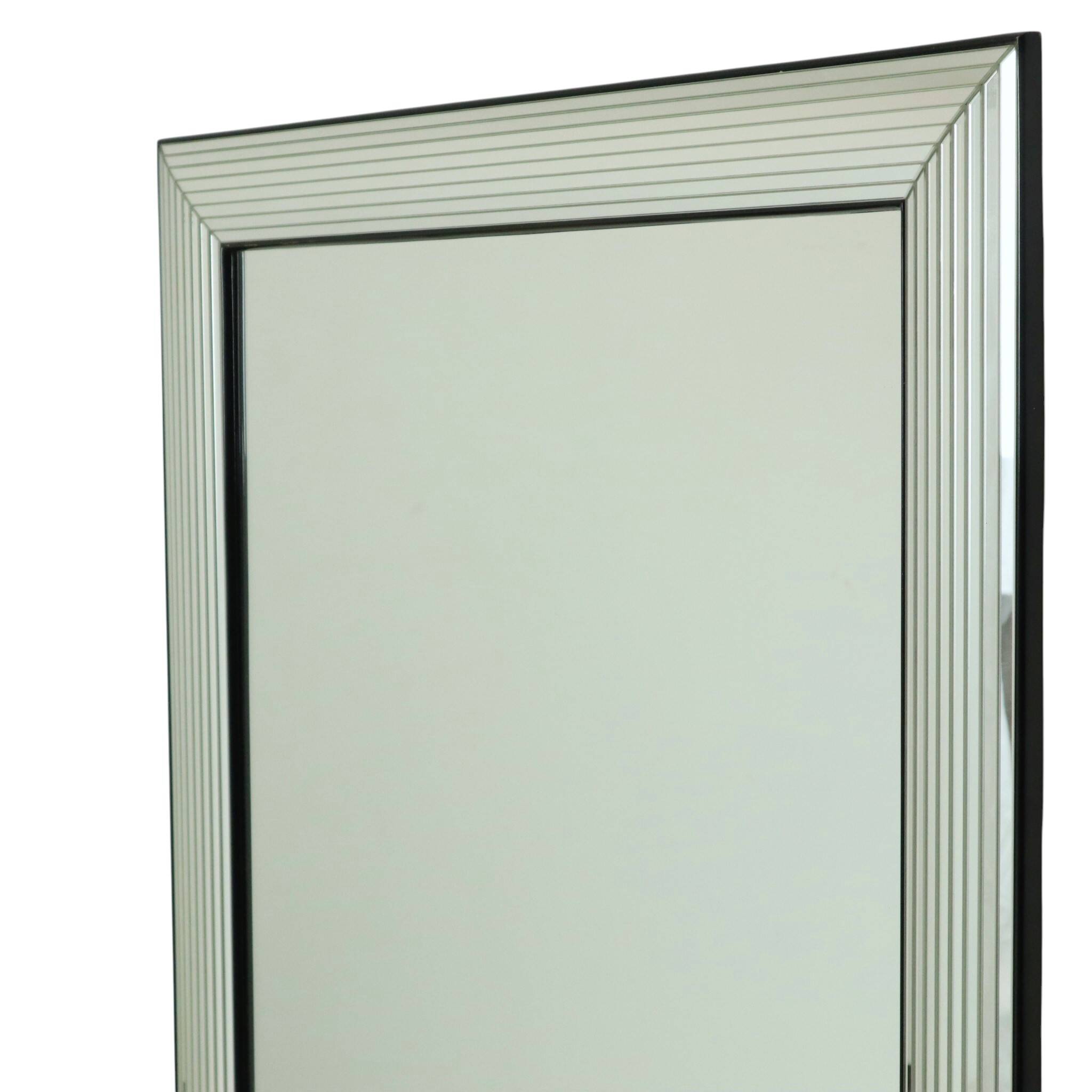 Vintage silver Deknudt mirror in Hollywood Regency style, 107 cm