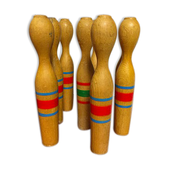 Old wooden bowling game