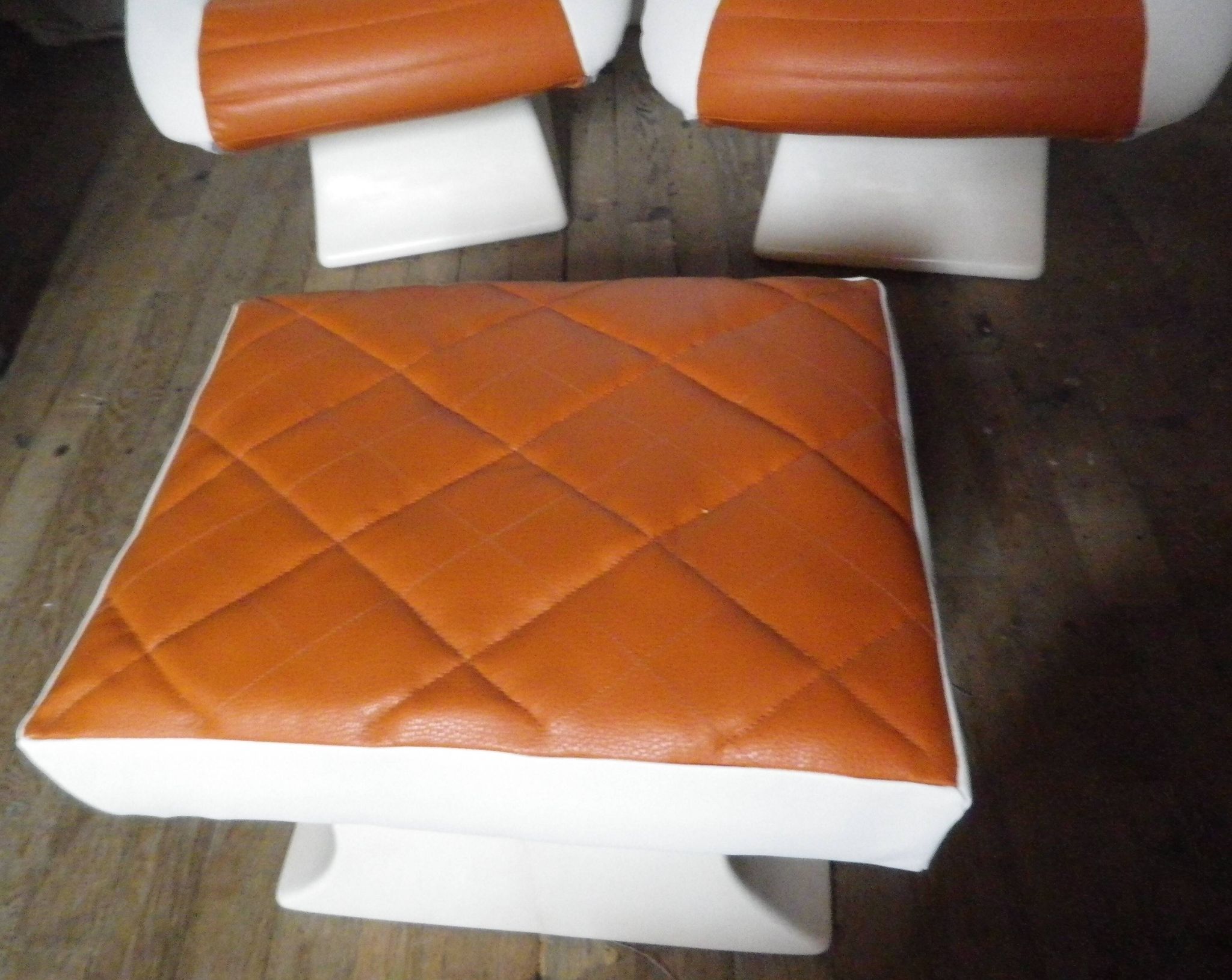 rare vintage bucket seat and footrest set