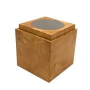 Tommaso Barbi, Mid-century burl ice bucket, TB Italy, ca. 1970