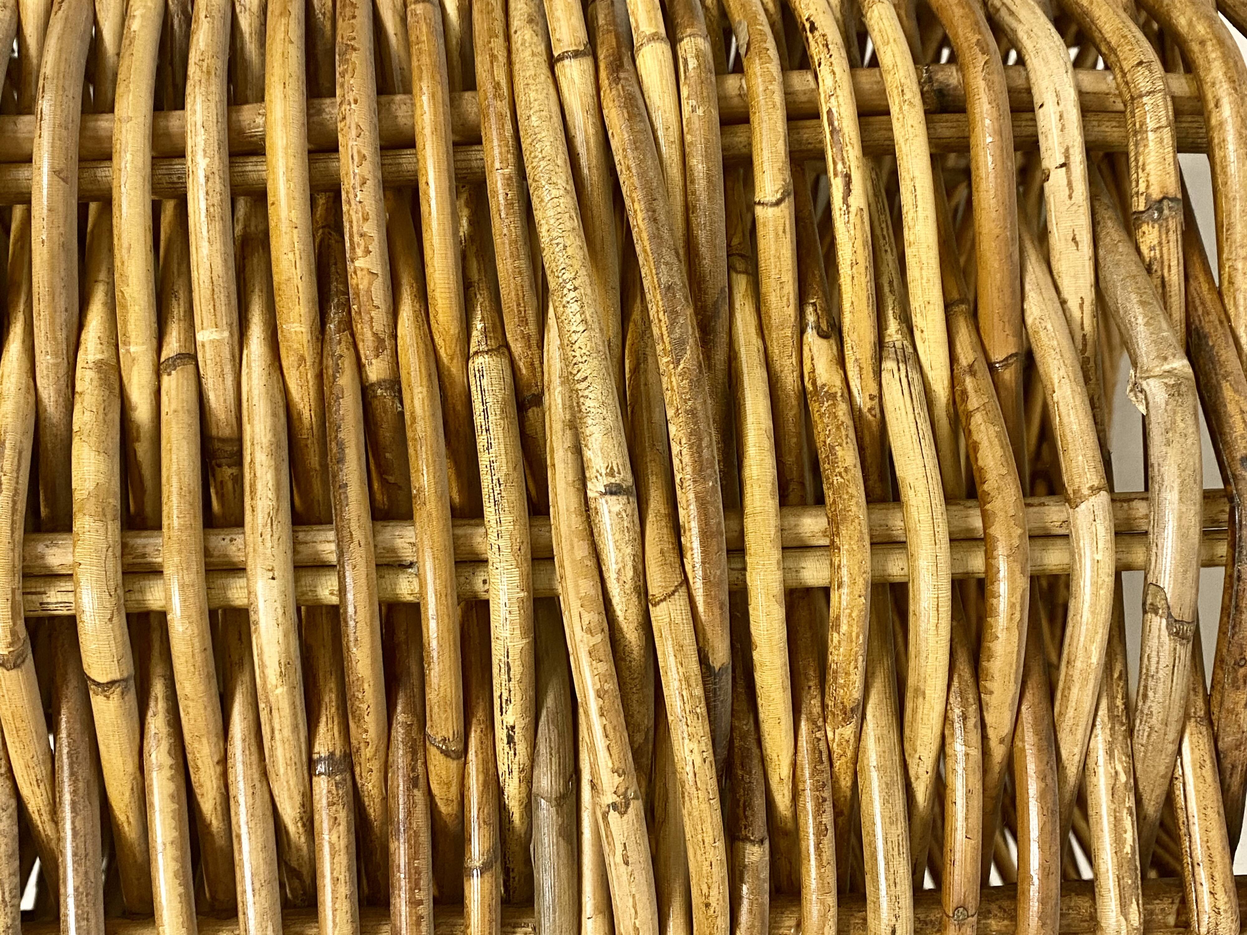 Extra Large Vintage Rattan Basket – Retro Decoration