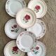 Set eight flowery dessert plates